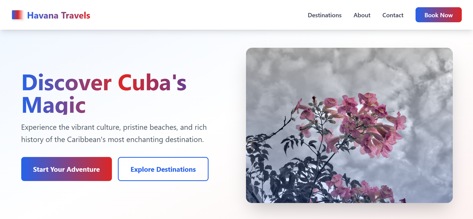 Azuuuca travel landing page preview