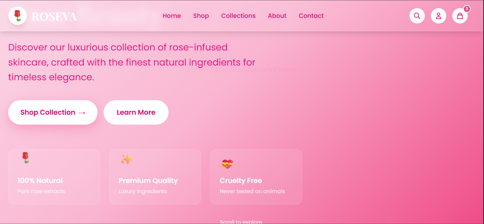 Roseva cosmetics store preview
